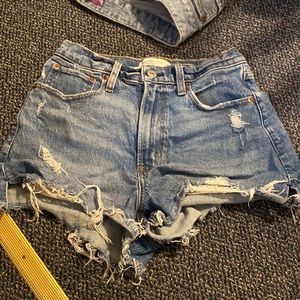 short blue jean shorts with rip design #jeanshorts #summer